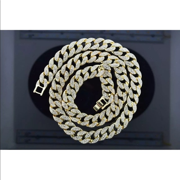 Quality 14K Gold Plated Miami Cuban CZ Chain 20” - Picture 2 of 4